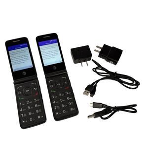 Alcatel Cingular Flip 2 4044O AT&T Flip Phones Lot of 2 With Chargers